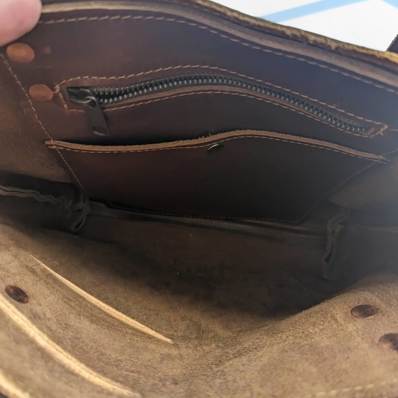 Lifetime Leather Mini Tote with Monogram Dark Brown KTH - Picture 7 of 10